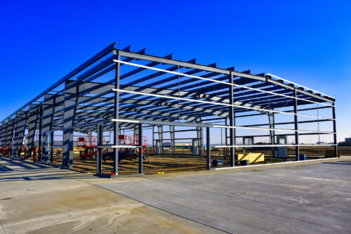 New steel frame commercial building.